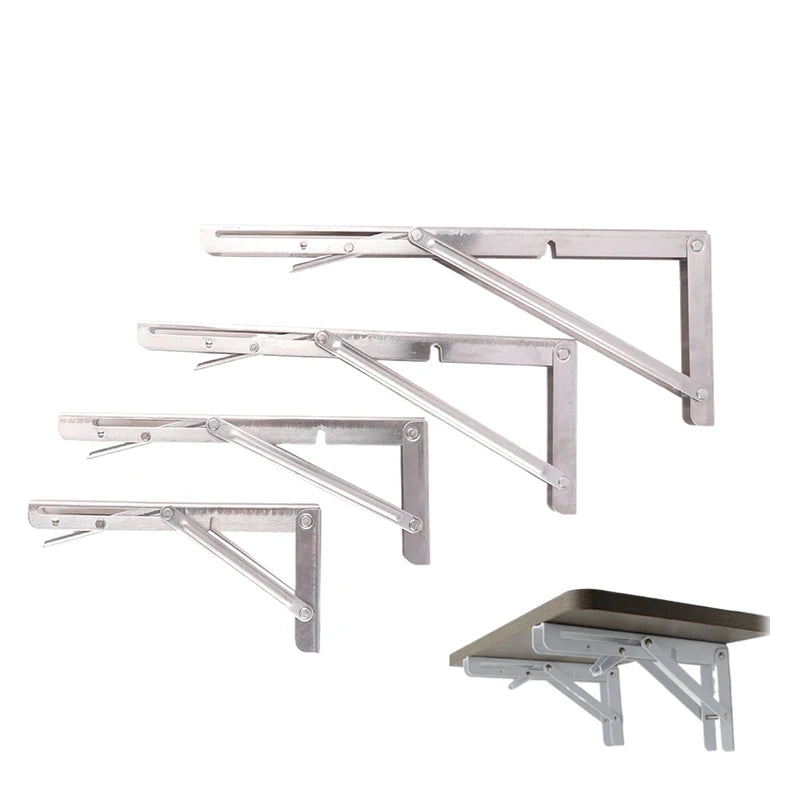 Motorhome Silver Finish Thickened Stainless Steel Mini Folding Table Car Accessories Campervan Folding Bracket Table Shelf