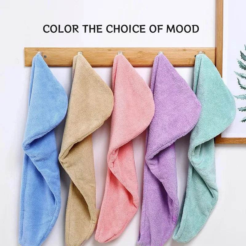Microfiber Hair Towel Wrap for Women, Shower Spa Head Wrap Hair Drying Hat Turban Microfiber Terry Dry Absorbent Quick Dry Hair - P12 Hub Europe