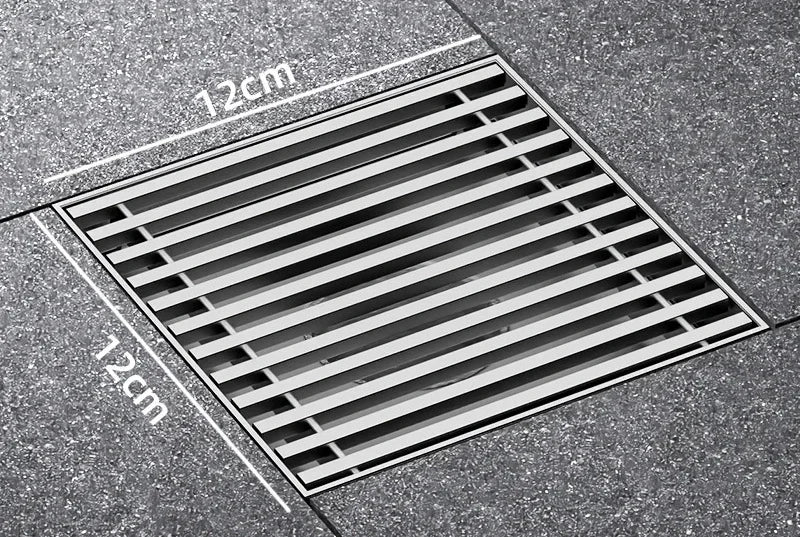 Large Floor Drain 304 Stainless Steel 12/15/20cm Square Linear Bathroom Floor Drains Outdoor Courtyard Large Diameter Drain