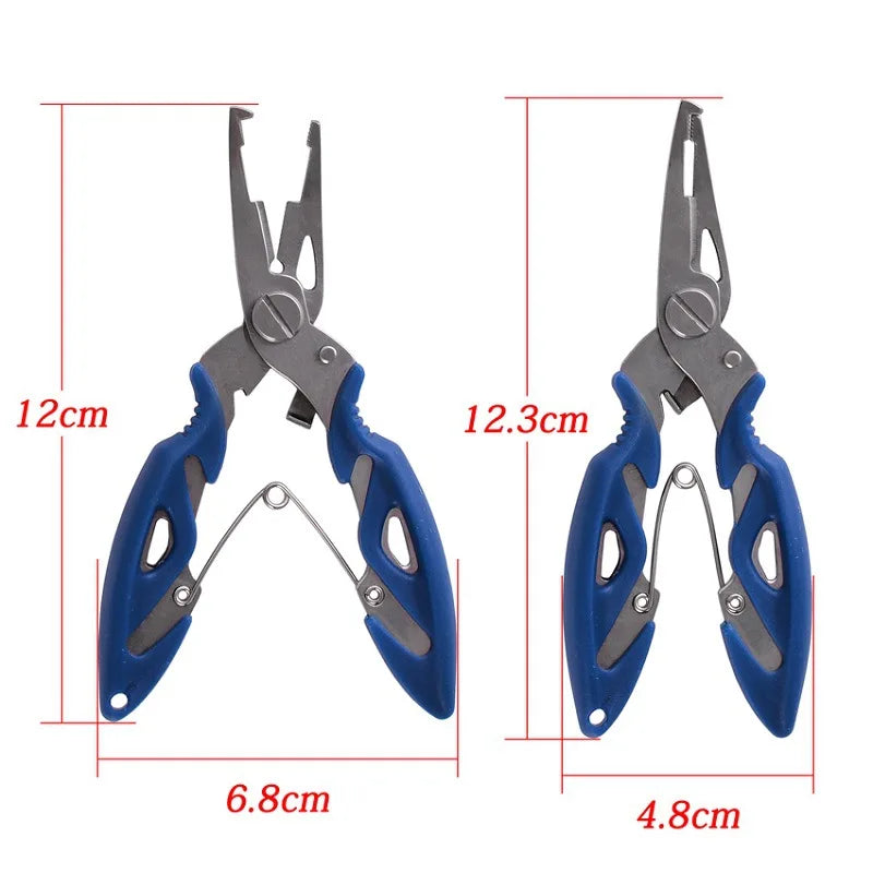 Multifunction Stainless Steel Fishing Pliers Tools Tackle Pliers Vise Knitting Flies Braid Scissors Set Fish Tongs Accessories