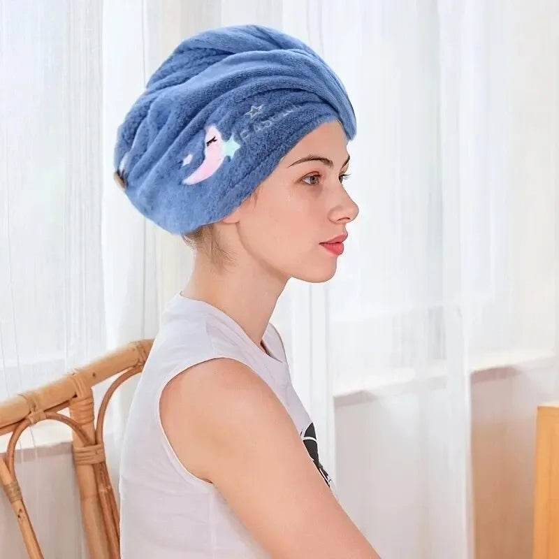 1pc Quickly Dry Hair Hat Super Absorbent Soft Bathroom Women Head Towels Girls Cute Hair Towel Hair Dry Wrap Bonnets - P12 Hub Europe