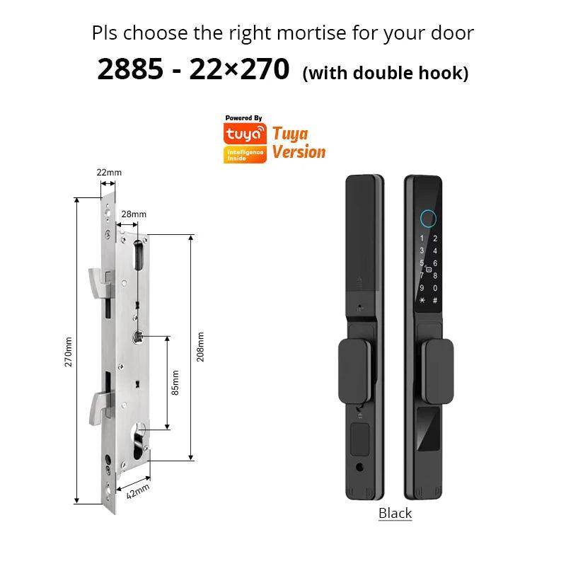 WiFi Smart Sliding Door Lock IP66, Fingerprint, Card, Code - P12 Hub Europe