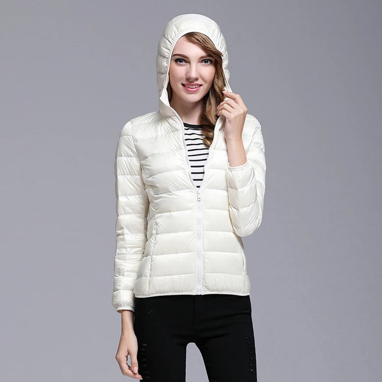 Women's Down Jacket Climbing Clothes Sportswear Hiking 90% White Duck Down Coat Warm Sports Camping Outing Trekking