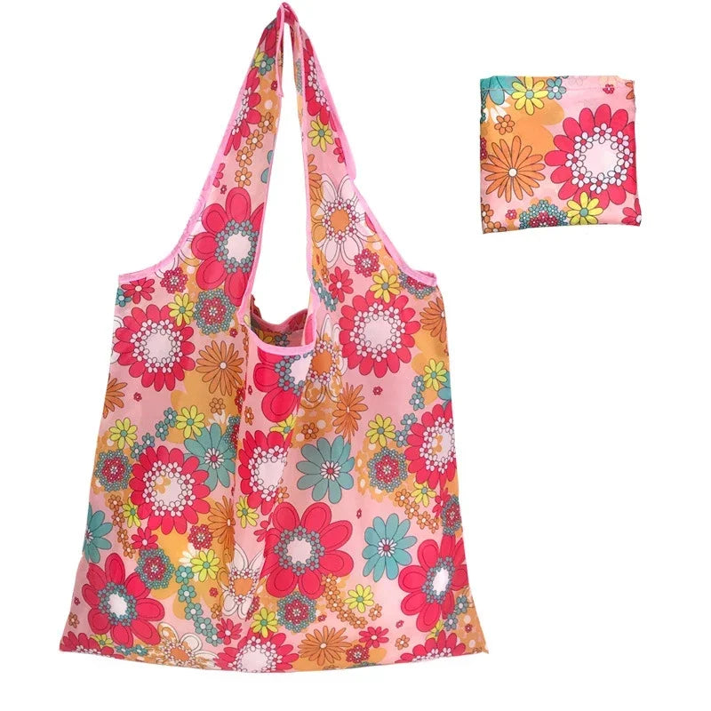 Large Reusable Shopping Bag for Women Shopper Tote Folding Bag Eco-Friendly Reusable Foldable Grocery Case Handbags Storage Bags