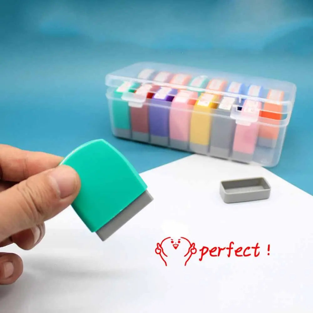 Kids Seal Photosensitive Chapter Children Toy Stamps Cartoon Stamps Reward Seal Encouragement Teaching stamp Commentary Stamp