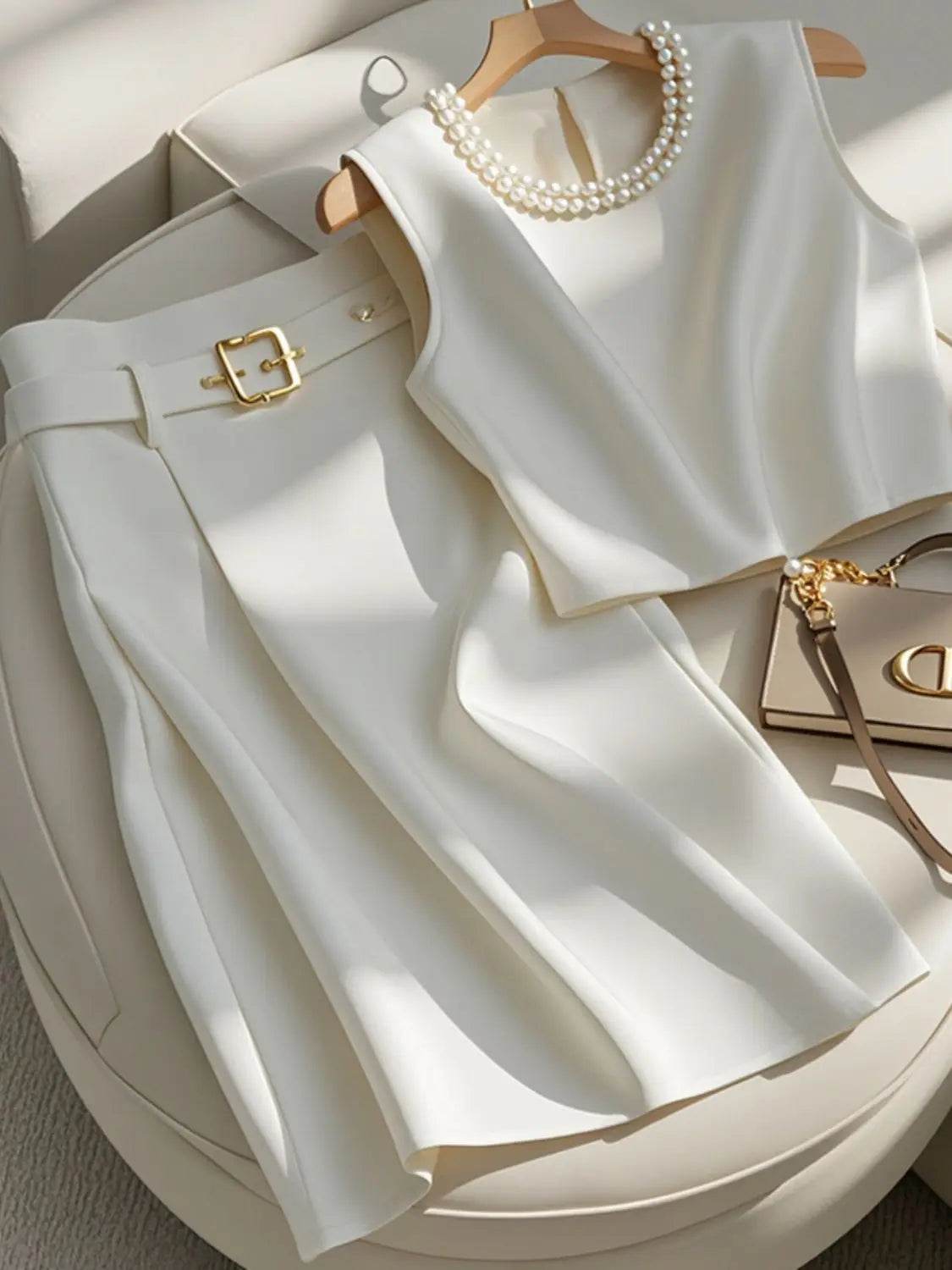 Elegant Solid Skirt Suit - P12 Hub Europe