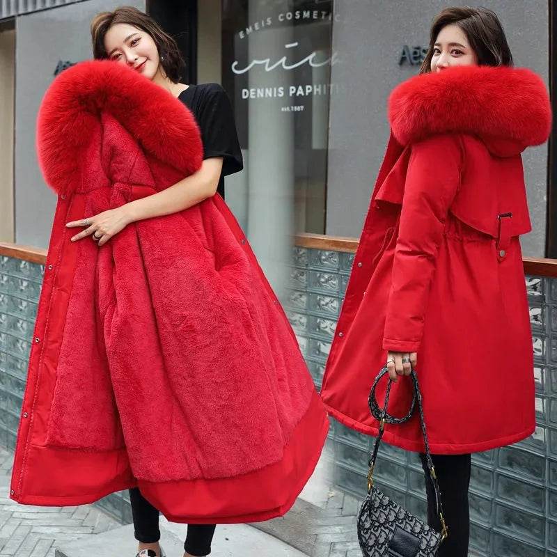Warm Fur Collar Long Parka - P12 Hub Europe