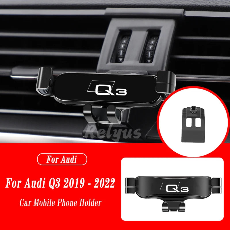 Car Mobile Phone Holder For Audi Q3 F3B 8UG 8UB 2013-2022 Air Vent Mounts Stand GPS Gravity Navigation Bracket Car Accessories