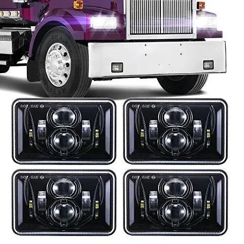 12V 24V 4x6 inch LED Headlights H4 Led Work Light Square Light Replacement for GMC Chevrolet Car Jeep Motorcycle Truck Headlamp