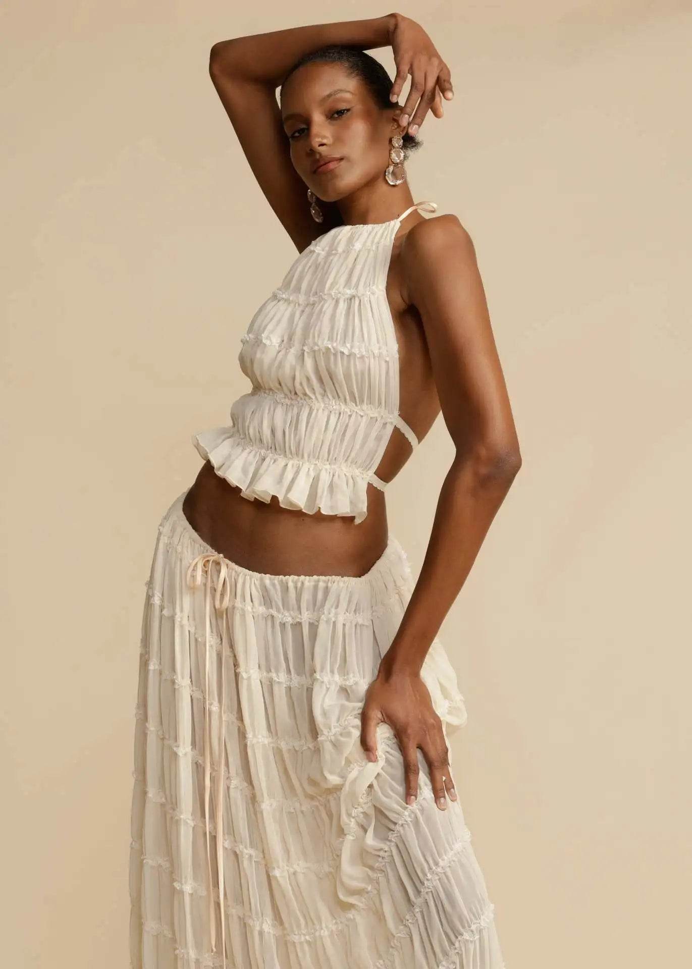 Fashion Halter Maxi Skirt Set - P12 Hub Europe
