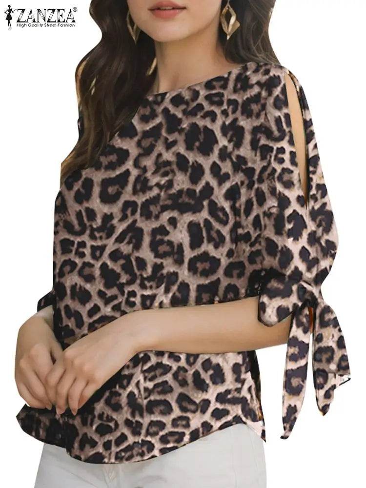 Women's Leopard Print Blouse - P12 Hub Europe