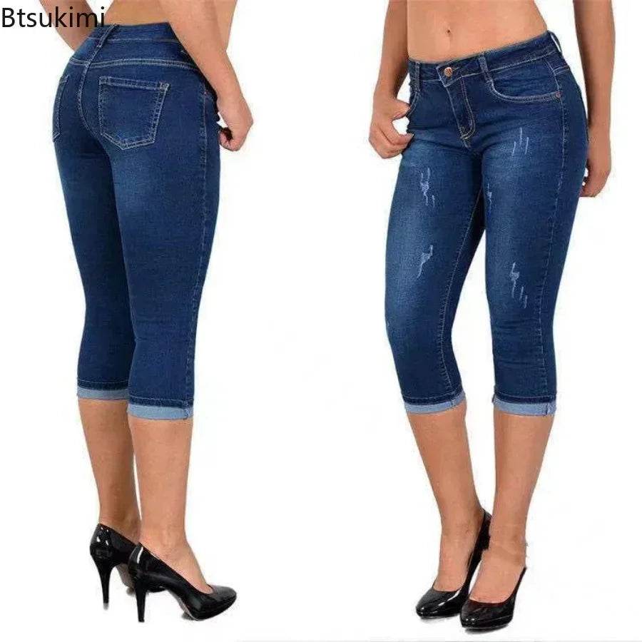 Skinny Denim Capri Pants - P12 Hub Europe