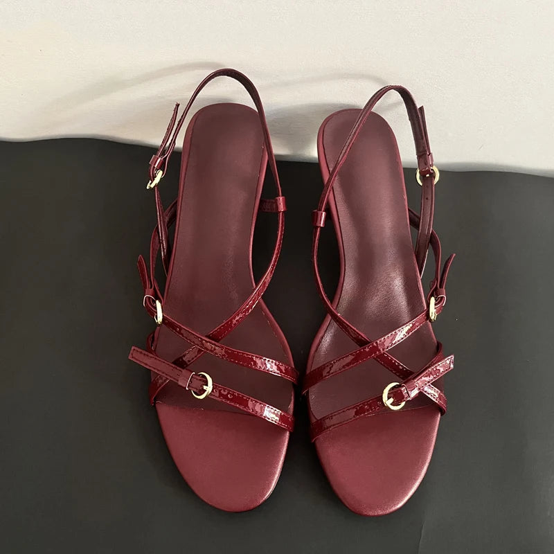 JOZHAMTA x irilook Size 34-43 Women Real Leather Sandals For Women High Heels Shoes Sexy Pointy 2025 Summer Party Wedding Shoes