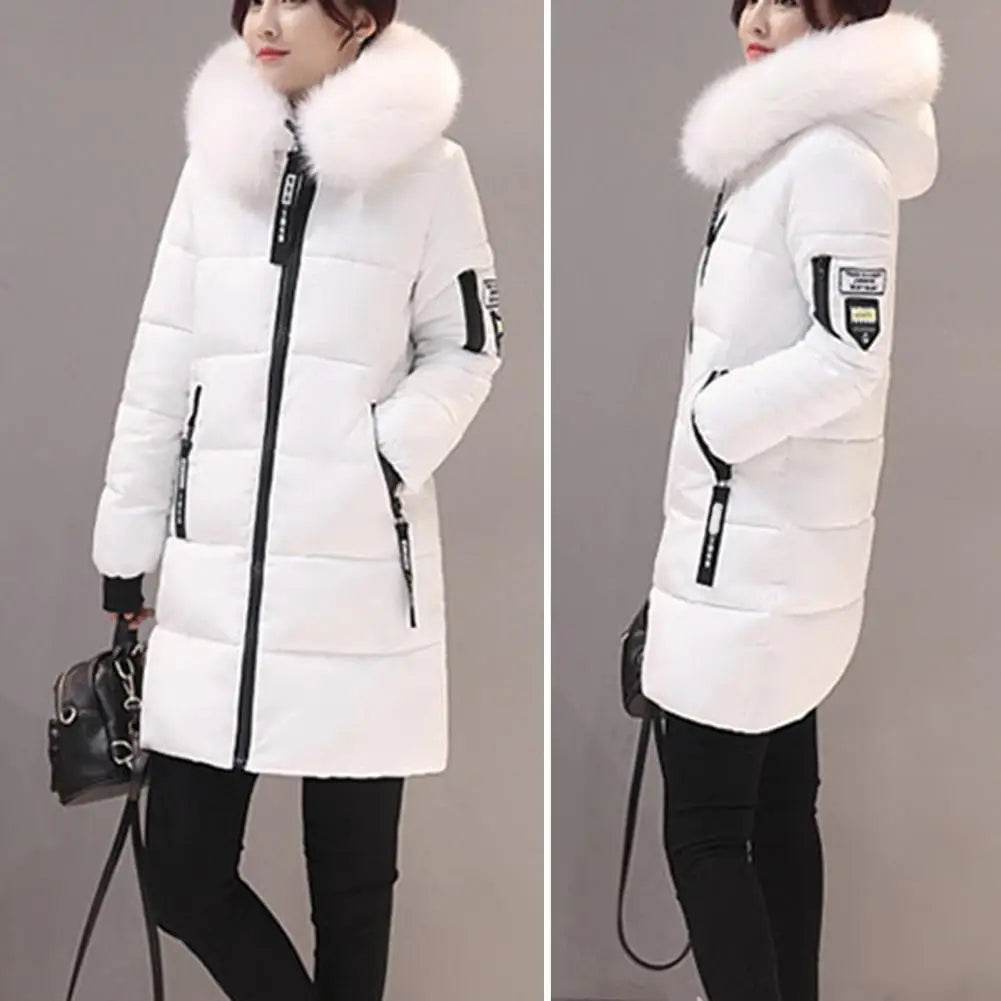 Women's Long Fur Collar Parka - P12 Hub Europe