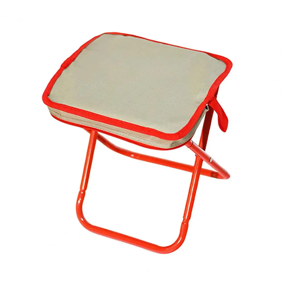 Outdoor Folding Stool with Bag Camping Backpacking Beach Picnic Fishing Chair Collapsible Chair Seat Carbon Steel Folding Stool