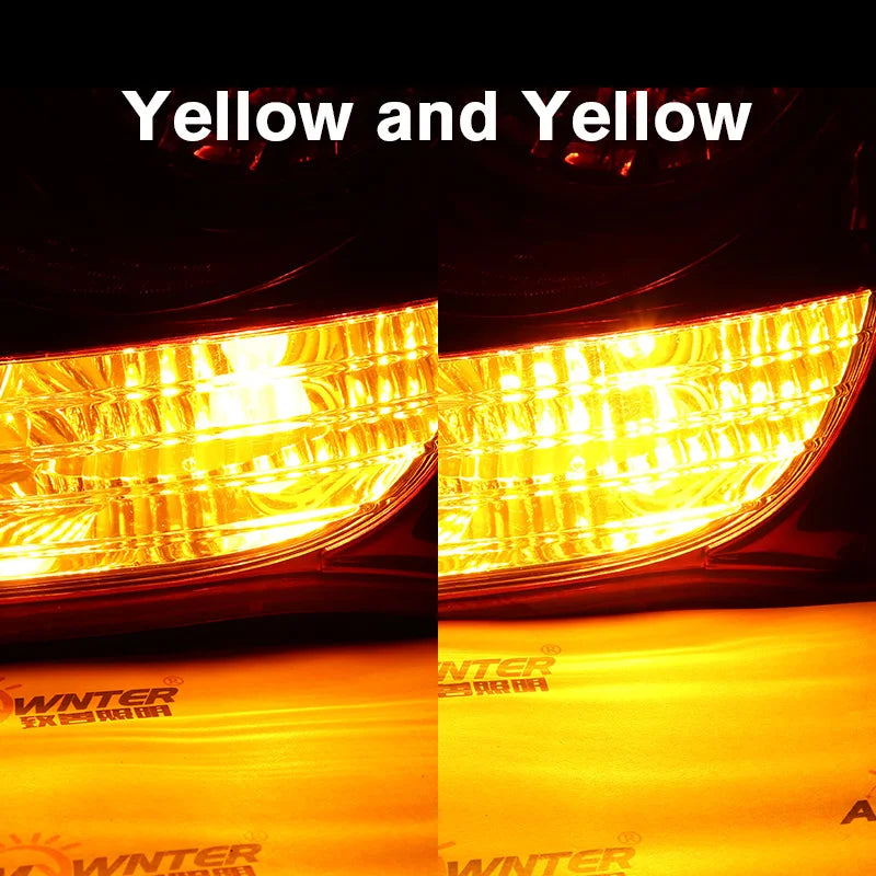 AMYWNTER T20 Drl 7440 Canbus 21W Car LED Light Dual Color Switchback Turn Signal Lamp Bulb Daytime Running