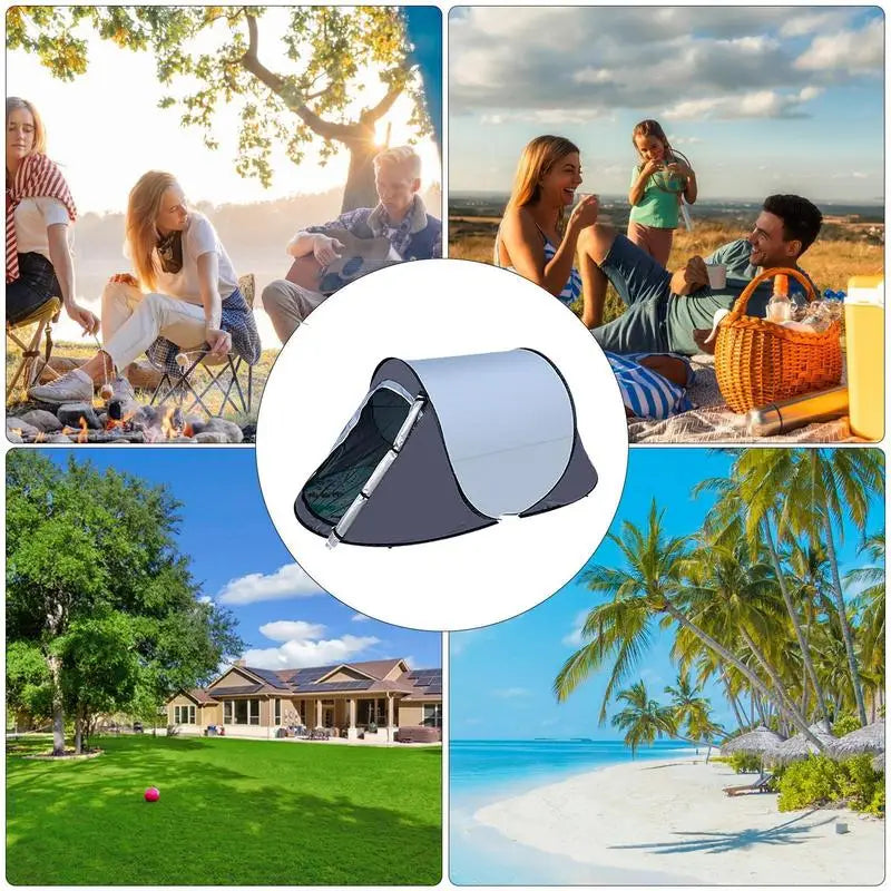 fully automatic tent pop up Sunshade Front and rear ventilation Foldable Automatic Beach Outdoor Picnic tent for 1-2 people