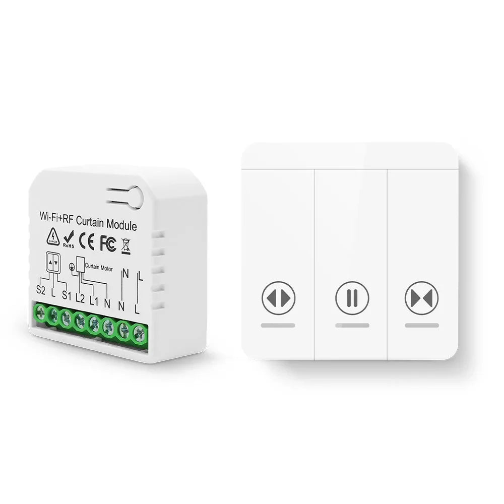 Tuya Smart Life Curtain Switch Wifi Rf Roller Shutter Module 433mhz wall panel Transmitter,for Garage Door Window Blinds Alexa
