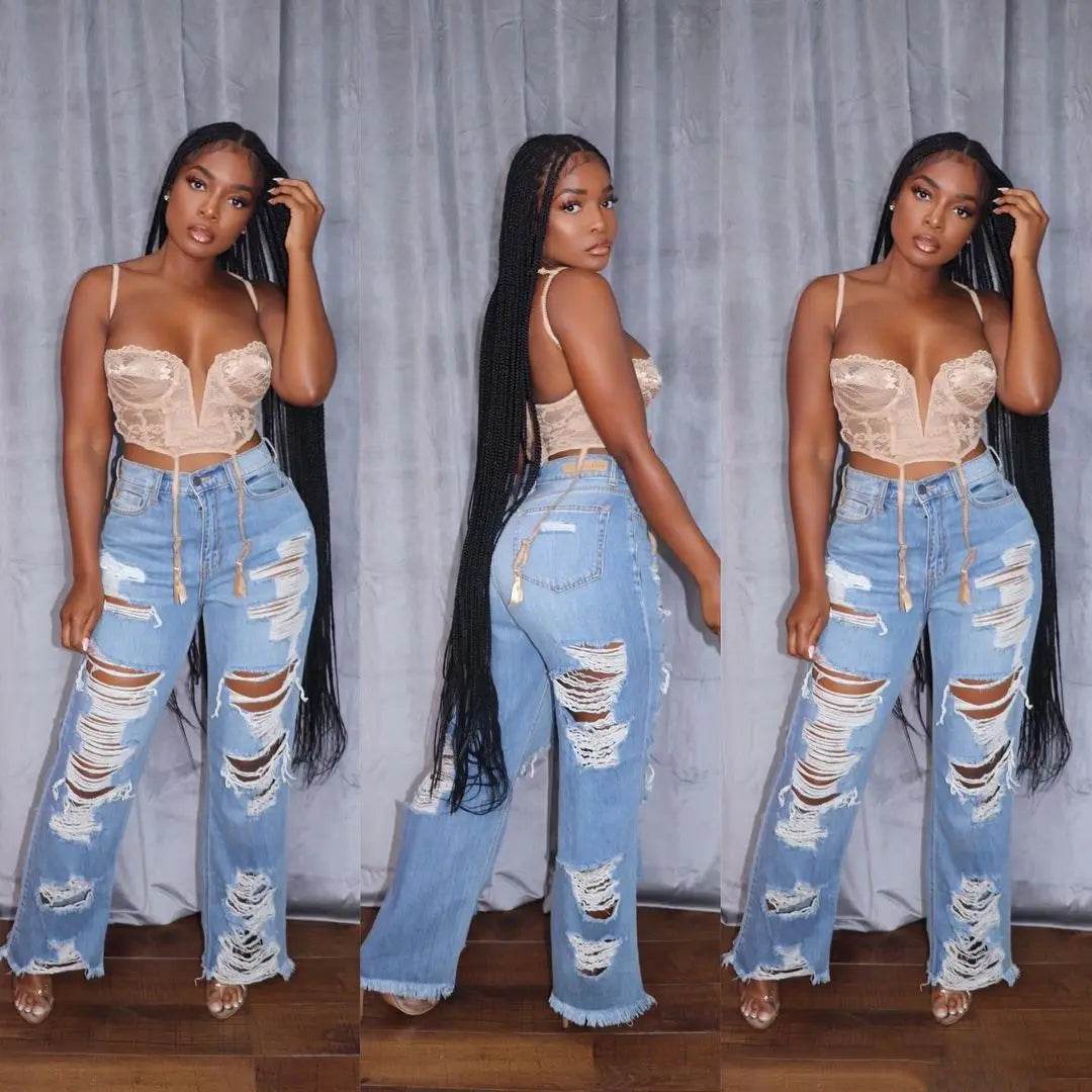 Women's High Waist Slim Jeans - P12 Hub Europe