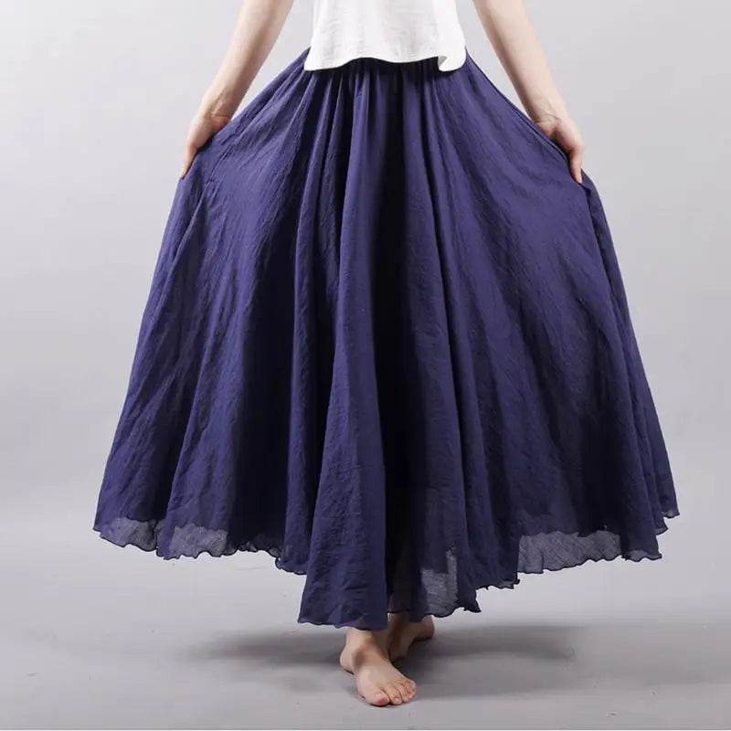 Women's Elegant Linen Maxi Skirt - P12 Hub Europe