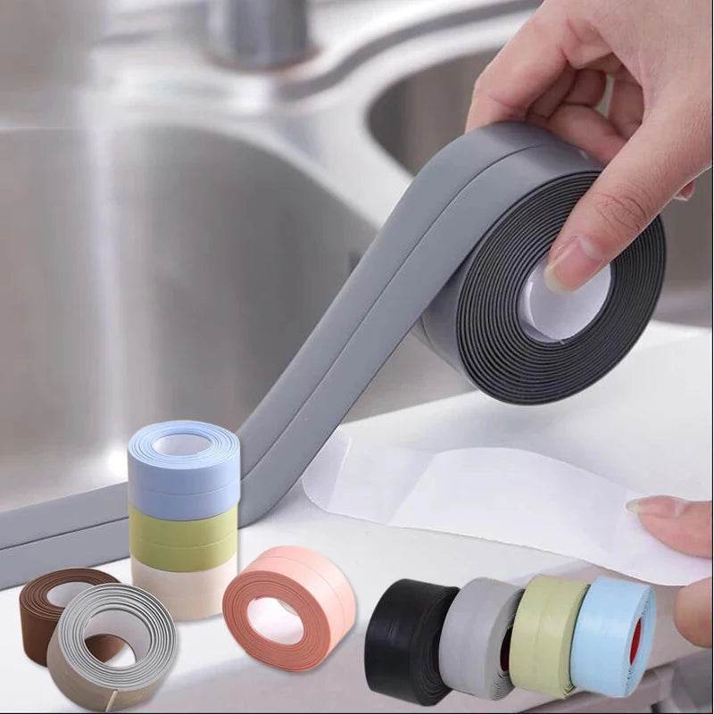 1pc Bathroom Waterproof Wall Stickers Sealing Tapes PVC Adhesive Sealing Strips Sink Edge Tape Kitchen Bathroom Accessories - P12 Hub Europe