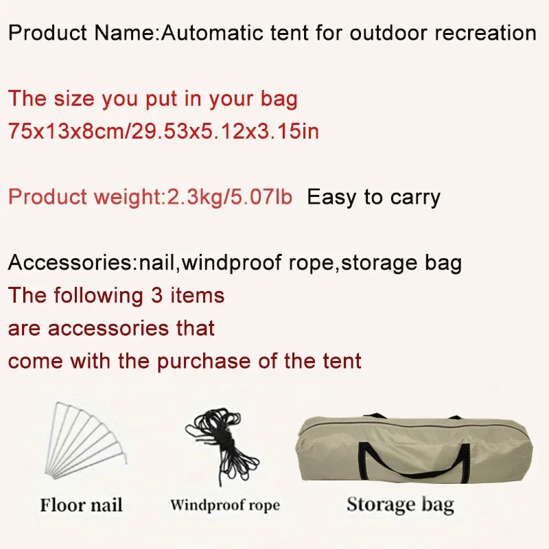 Outdoor Tent Camping Automatic Tent double-deck tents double door tent folding camping tent Beach tent Outdoor Fishing tent