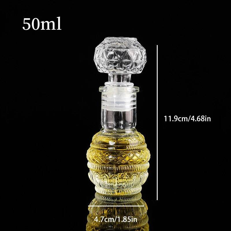 1Pcs 50ml Transparent Small Empty Spirit Whisky Wine Bottle Mini Glass Alcohol Liquor Bottles With Screw Cap Whiskey Decanter - P12 Hub Europe