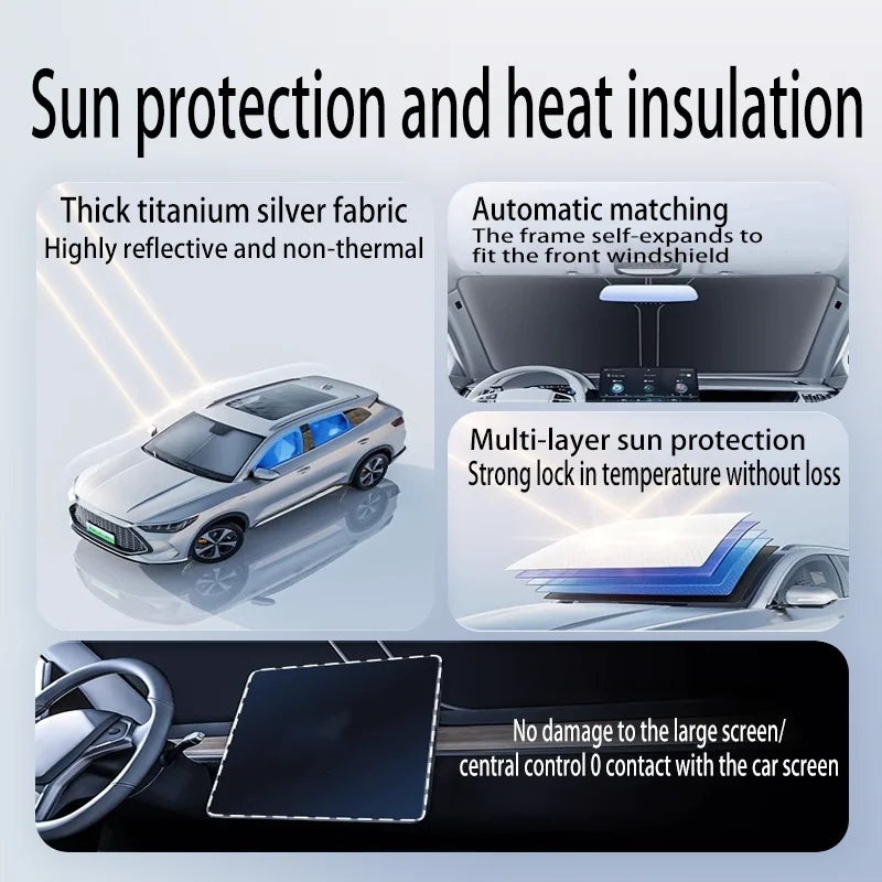 Foldable Reflector Sunshade For Dacia Duster P1310 2023~2026 Car Windshield Sun Visor Heat Insulation Summer Auto Accessories