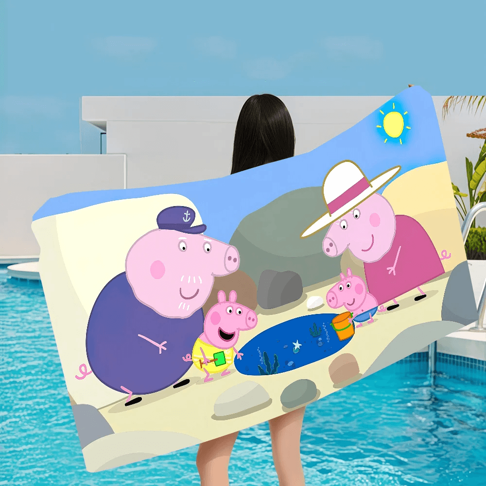 Cartoon P-Peppa Pig Microfiber Beach Towel Absorbent Quick Dry Soft Yoga Swimming Resort Mountain Climbing Towel - P12 Hub Europe