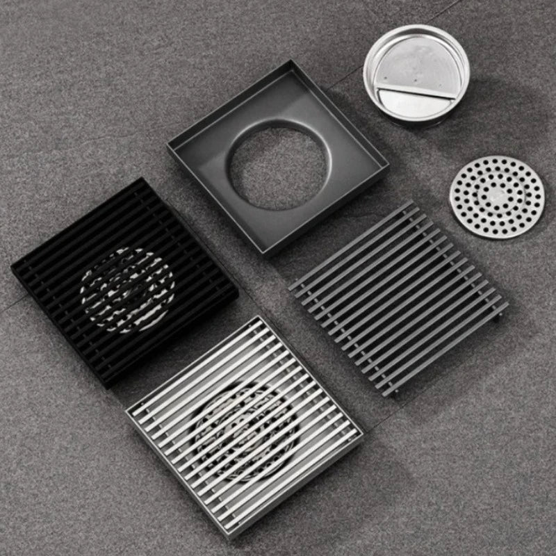 Bathroom large drainage floor drain, outdoor courtyard thickened 304 stainless steel odor proof floor drain