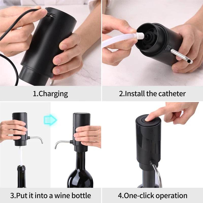Rechargeable Electric Wine Aerator Dispenser Automatic Wine Decanter Intelligent Electric Wine Dispenser Party Kitchen Tool Gift - P12 Hub Europe