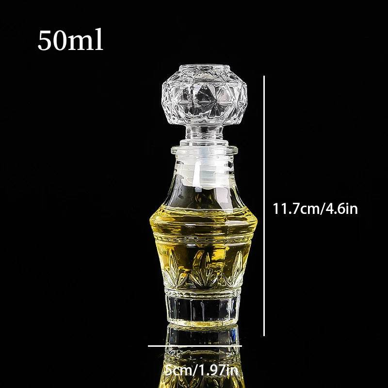1Pcs 50ml Transparent Small Empty Spirit Whisky Wine Bottle Mini Glass Alcohol Liquor Bottles With Screw Cap Whiskey Decanter - P12 Hub Europe