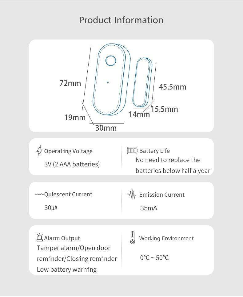 Sensor Door Tuya WiFi Smart - P12 Hub Europe