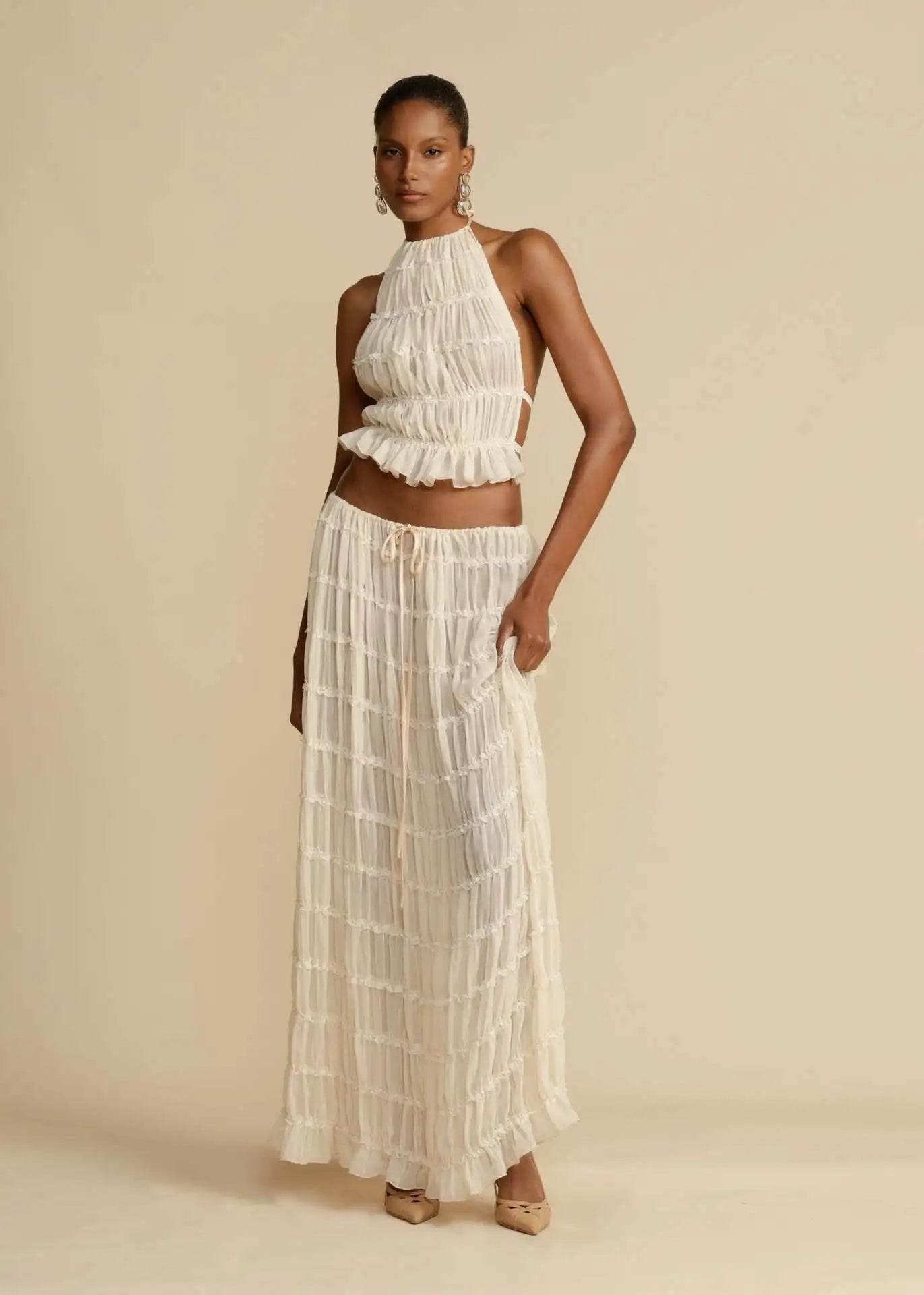 Fashion Halter Maxi Skirt Set - P12 Hub Europe