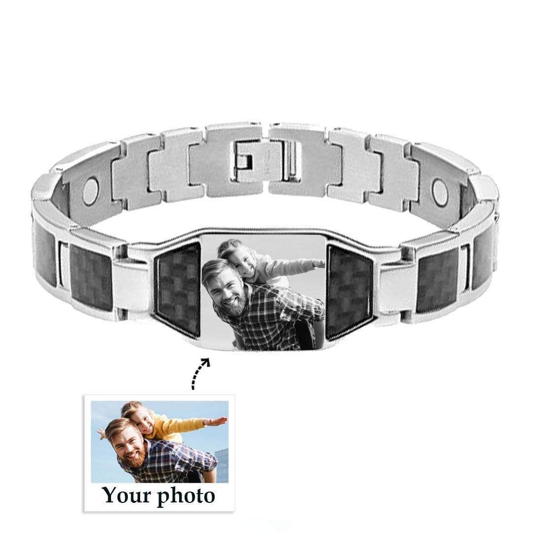 Men's Bracelet Magnet Carbon Fiber Titanium Steel - P12 Hub Europe