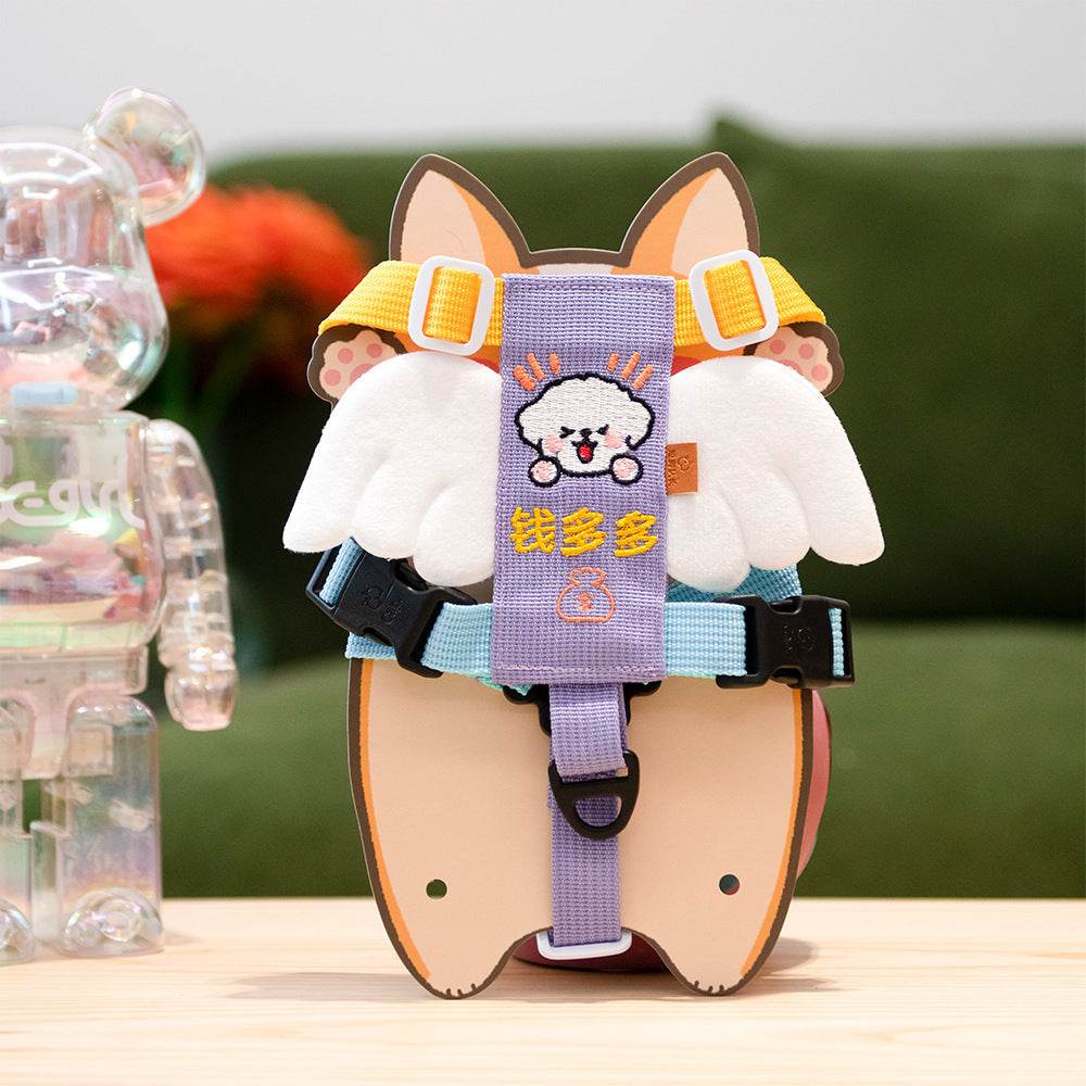 Pet Angel Wings Chest Strap Can Embroider Dog Name Avatar - P12 Hub Europe