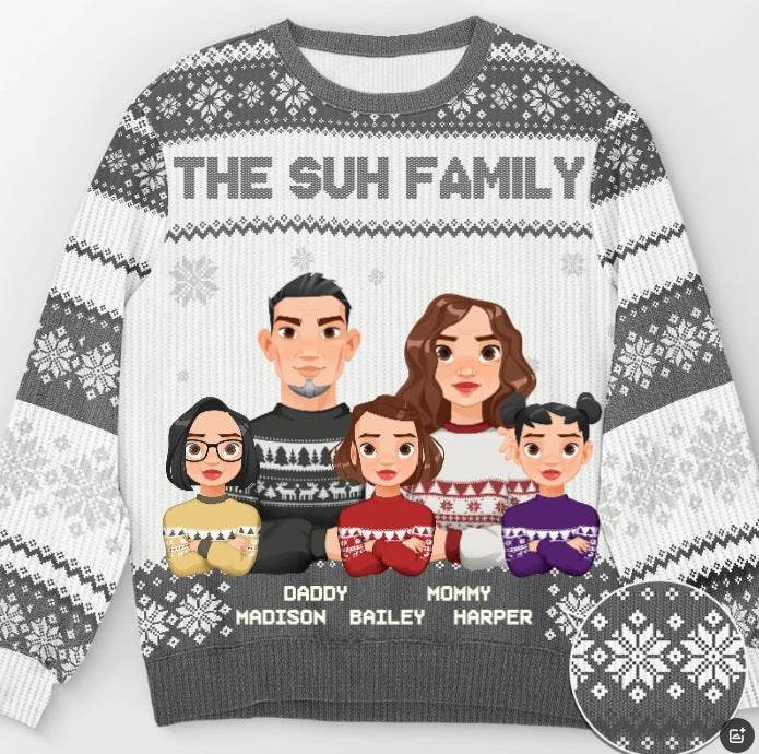 Round Neck Casual 3D Printed Christmas Chunky Knit Sweater - P12 Hub Europe