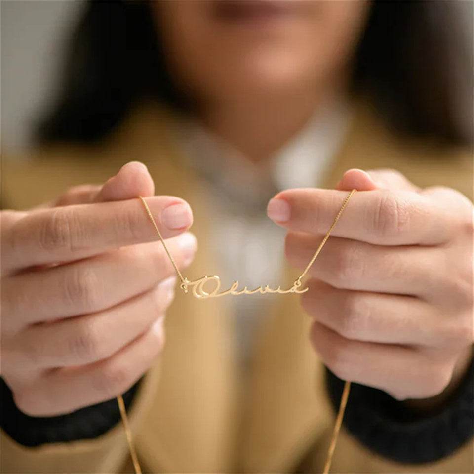 Stainless Steel Customized English Alphabet Necklace Name - P12 Hub Europe