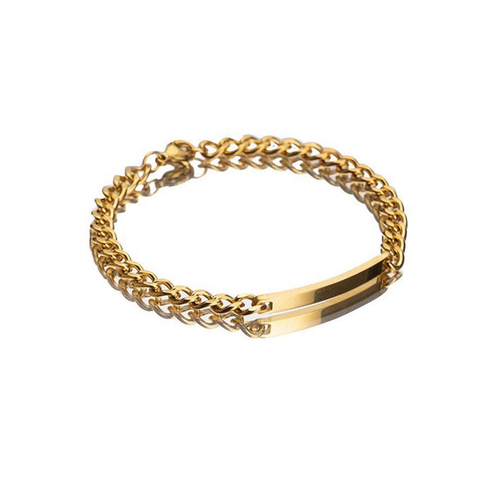 Titanium Steel Curved Plate Rose Gold Plated Men's And Women's Bracelet Bracelet - P12 Hub Europe