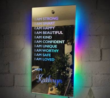 Personalized Name Mirror Light For Bedroom LED Light Up Mirror For Wall Custom Photo Christmas Valentine's Day Wedding Gifts - P12 Hub Europe