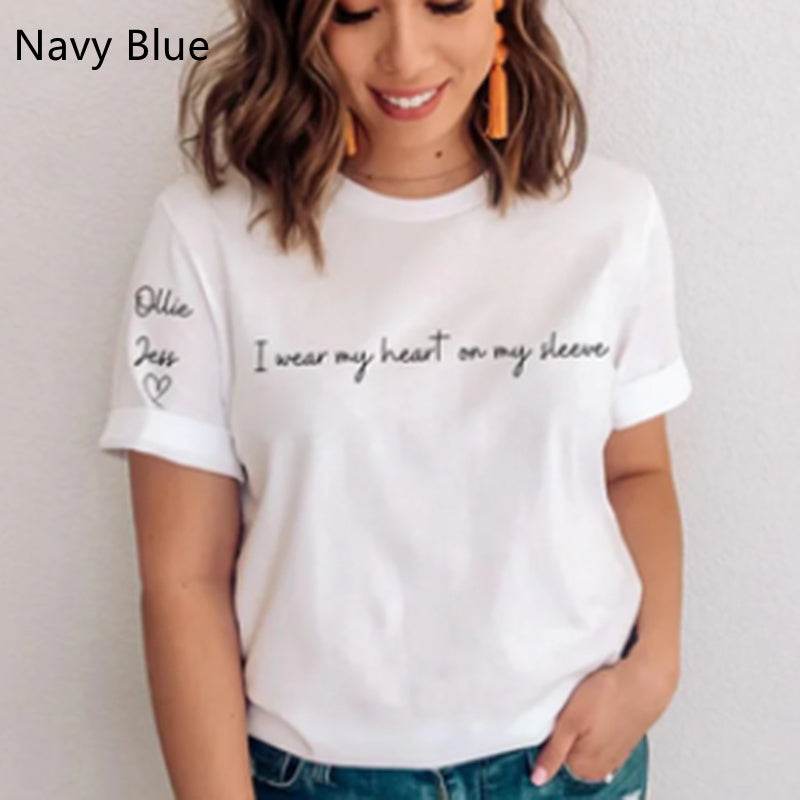 Women's Fashion English Letter Print Pattern Short Sleeve - P12 Hub Europe
