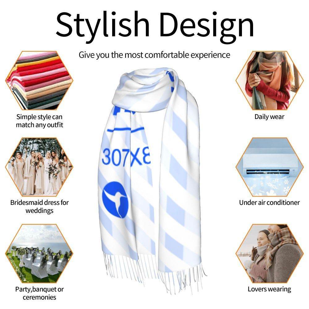 Vertical Faux Cashmere Warm Fringe Scarf - P12 Hub Europe