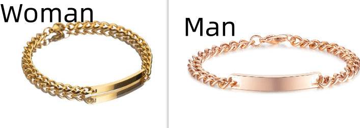 Titanium Steel Curved Plate Rose Gold Plated Men's And Women's Bracelet Bracelet - P12 Hub Europe