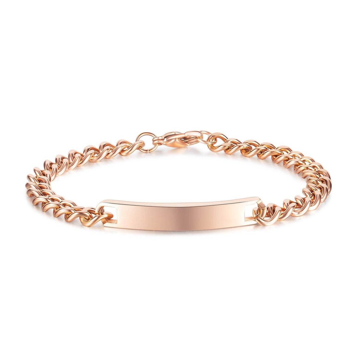 Titanium Steel Curved Plate Rose Gold Plated Men's And Women's Bracelet Bracelet - P12 Hub Europe