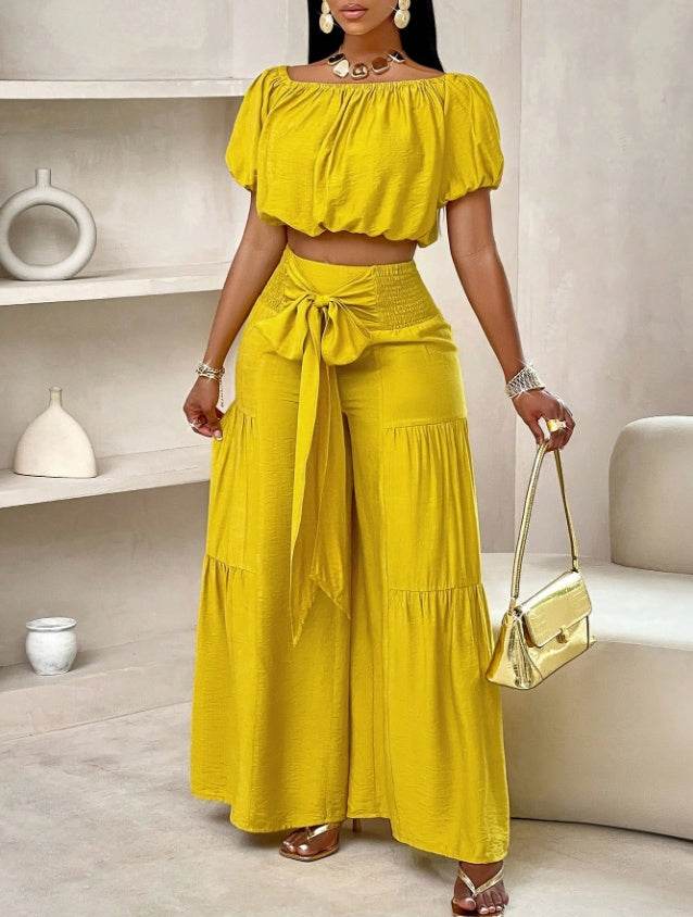 Women's Short Sleeve Suit With Summer Sleeve Pleats - P12 Hub Europe