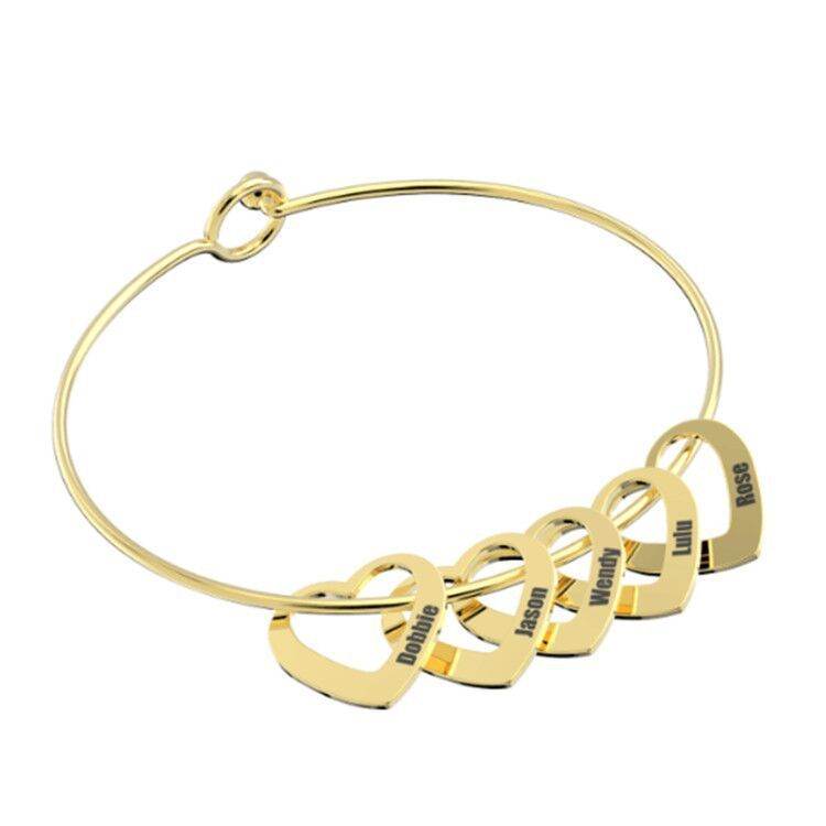Love Bracelet Peach Heart Name Lettering Titanium Steel Bracelet - P12 Hub Europe