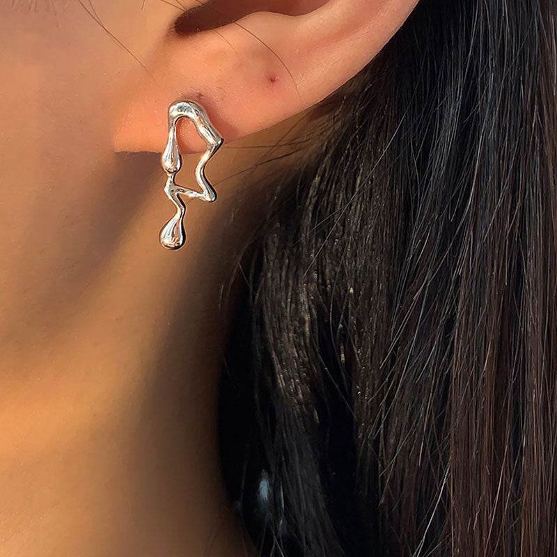 Asymmetric Lava Special Interest Light Luxury Personalized Earrings - P12 Hub Europe