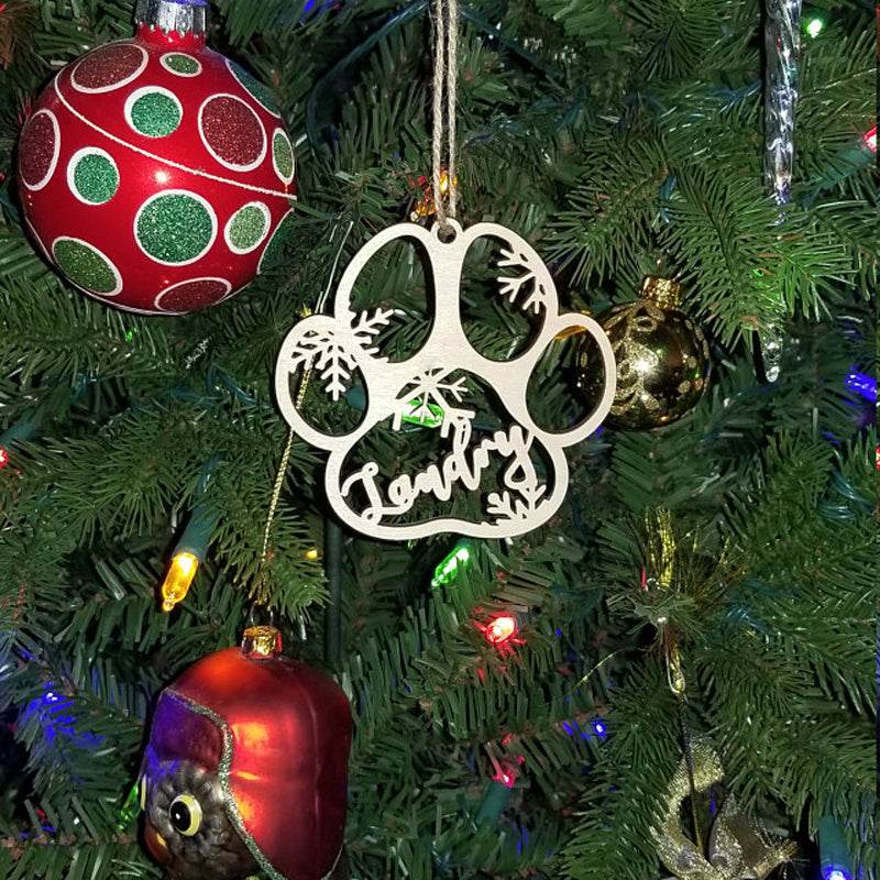 Creative Personalized Dog Name Pet Paw Christmas Decorations - P12 Hub Europe