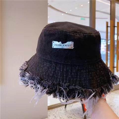 Jean Fisherman Hat Women's Spring And Summer Thin Washed Old Frayed Edge Bucket Hat Outdoor - P12 Hub Europe
