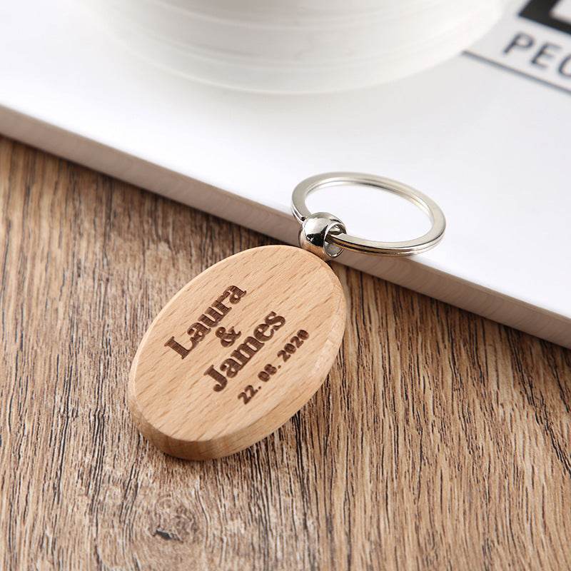 Wooden Engraved Letter Name Keychain Pendant - P12 Hub Europe